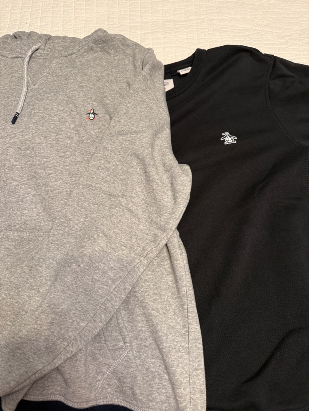 Original Penguin Men’s Sweatshirts in Gray Hoodie and Black Crewneck Large